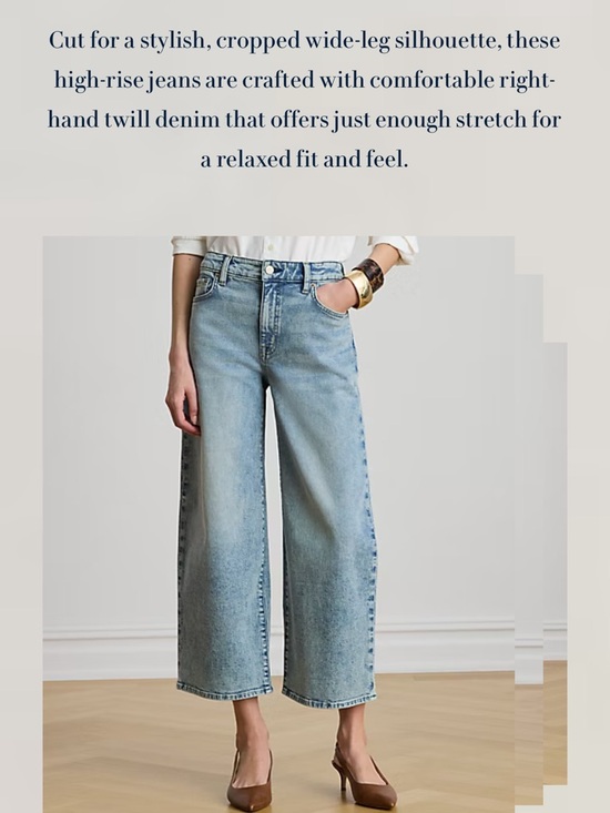 Ralph Lauren Denim - Ralph Lauren Light Blue Cropped Wide-Leg Jeans